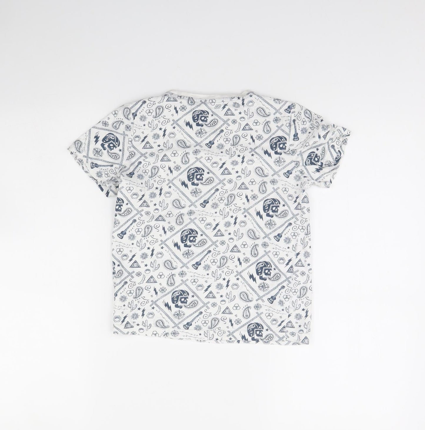 TU Boys White Spotted  Basic T-Shirt Size 7 Years
