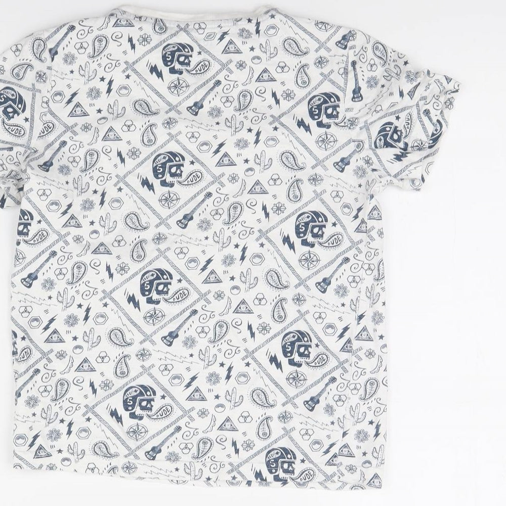 TU Boys White Spotted  Basic T-Shirt Size 7 Years