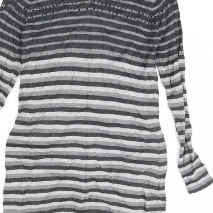 Marks & Spencer Womens Grey Striped  Pullover Jumper Size 10