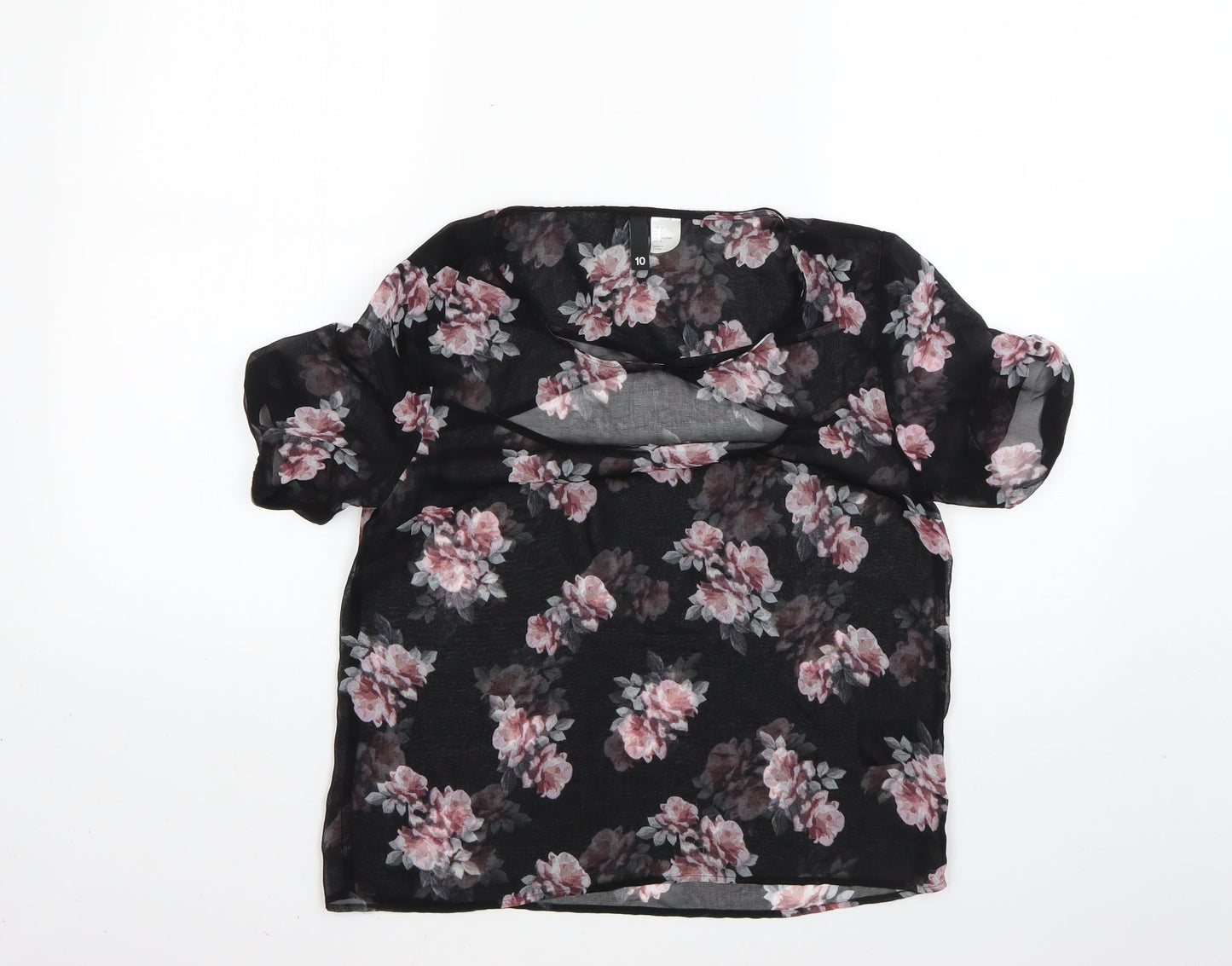 H&M Womens Multicoloured Floral  Basic Blouse Size 10