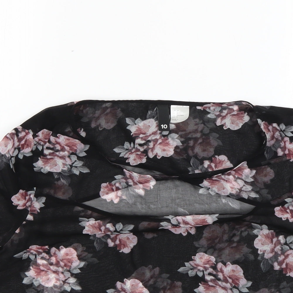 H&M Womens Multicoloured Floral  Basic Blouse Size 10