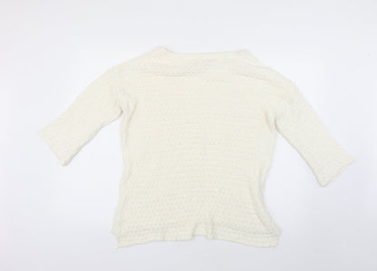 Zara Womens White   Pullover Jumper Size L