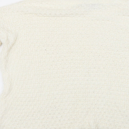 Zara Womens White   Pullover Jumper Size L