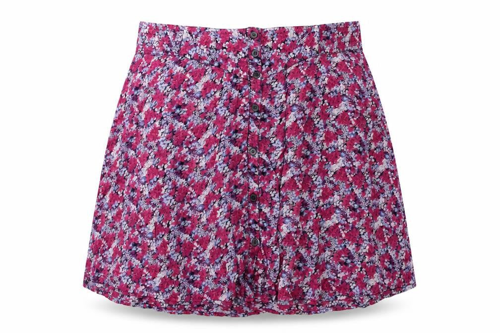H&M Womens Purple Floral  Flare Skirt Size 38 in