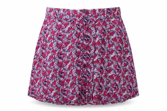 H&M Womens Purple Floral  Flare Skirt Size 38 in
