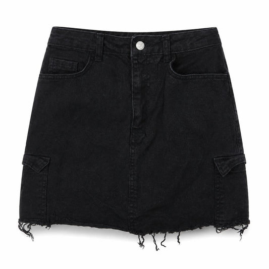 Denim & Co. Womens Black  Denim A-Line Skirt Size 8