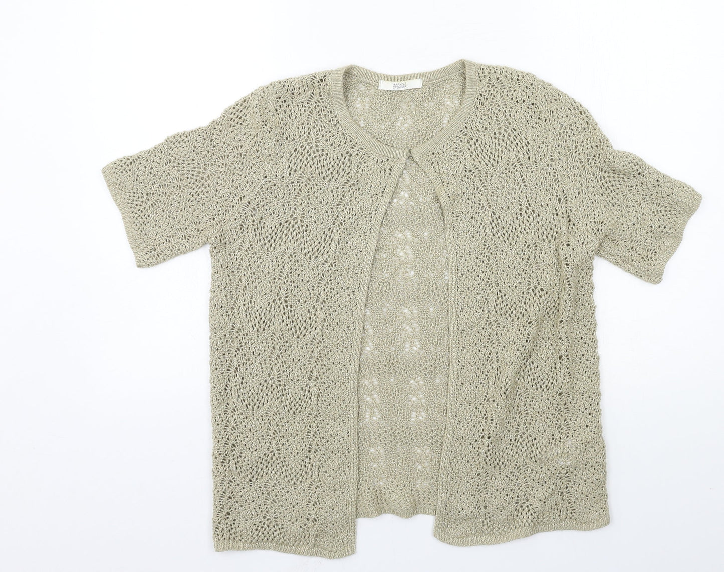 Marks and Spencer Womens Brown  Knit Cardigan Jumper Size 10