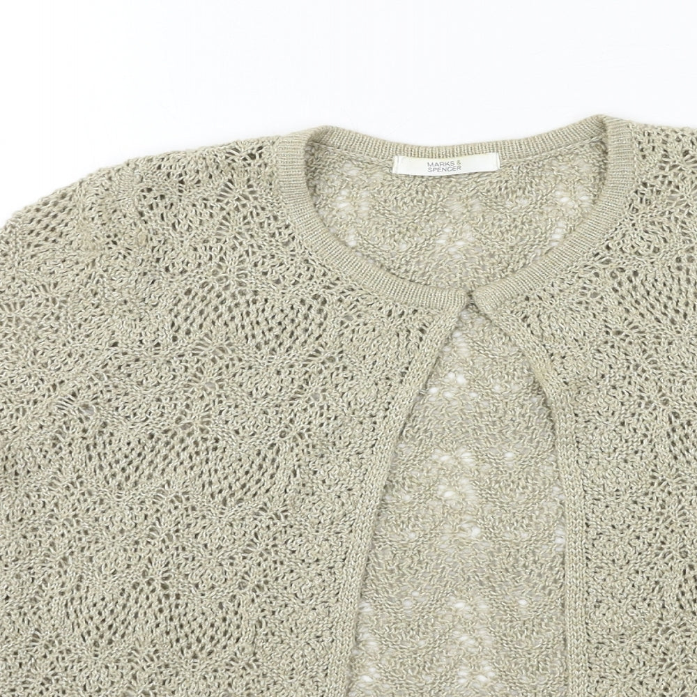 Marks and Spencer Womens Brown  Knit Cardigan Jumper Size 10