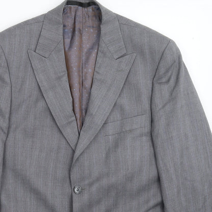 Preloved Autograph Mens Grey Striped  Jacket Suit Jacket Size 38 - Detail