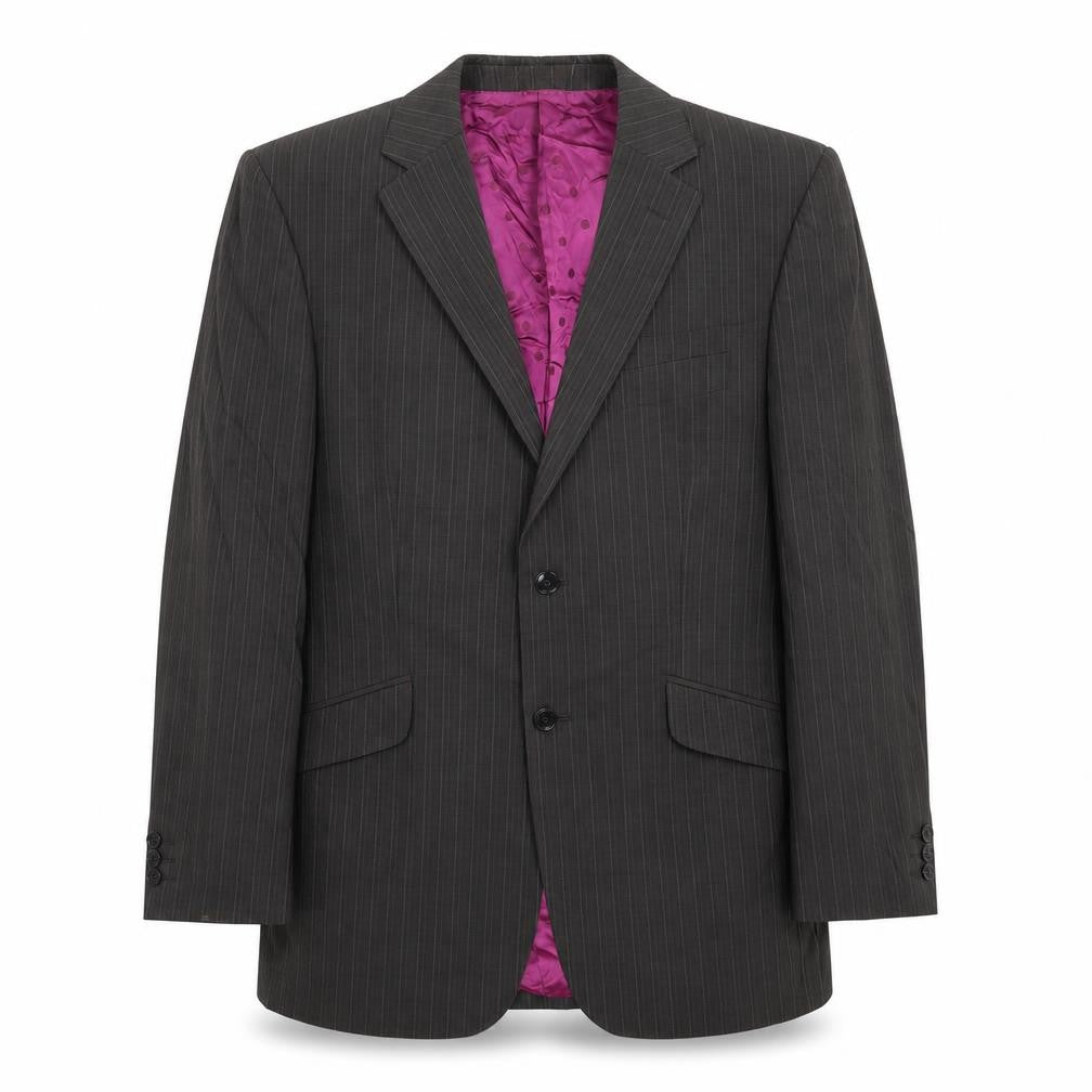 Ten Mens Grey Striped  Jacket Suit Jacket Size 40