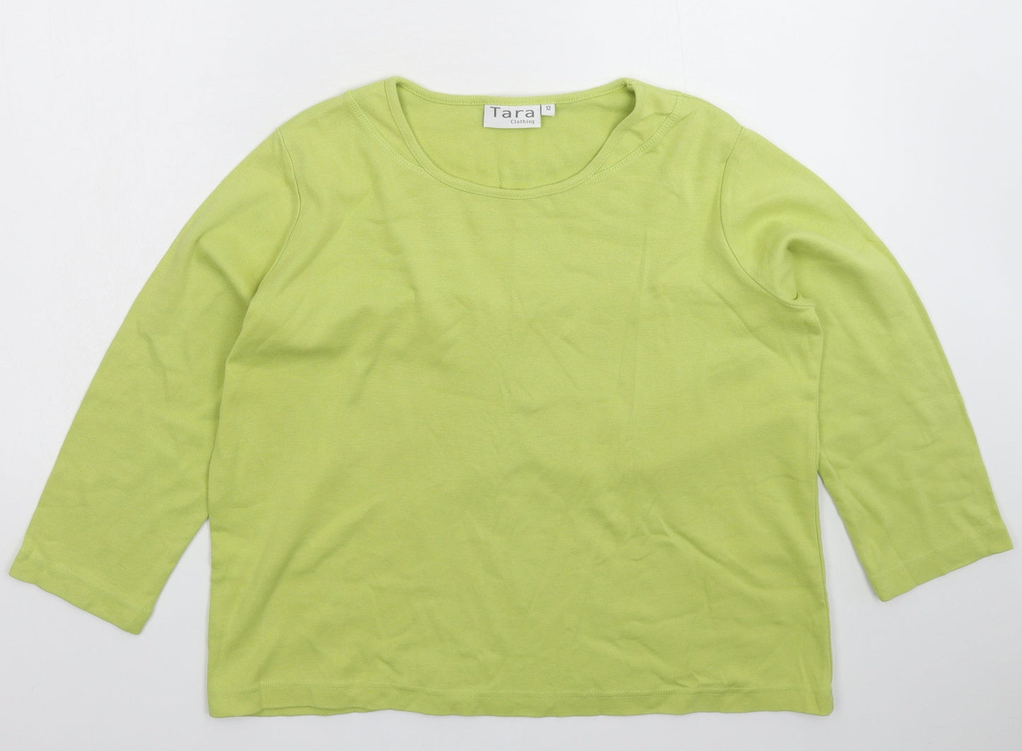 Tara Womens Green   Basic T-Shirt Size 12