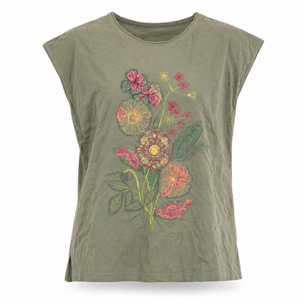 ELVI Womens Green   Basic T-Shirt Size M