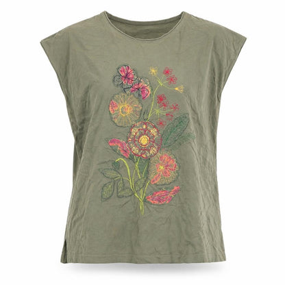 ELVI Womens Green   Basic T-Shirt Size M