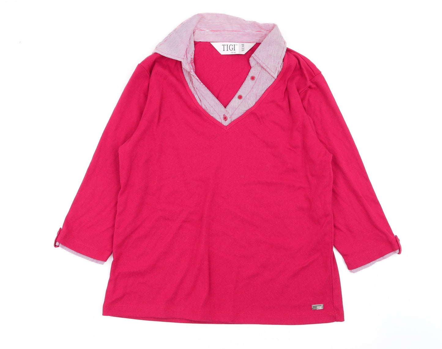 tigi Womens Red   Basic Polo Size 14