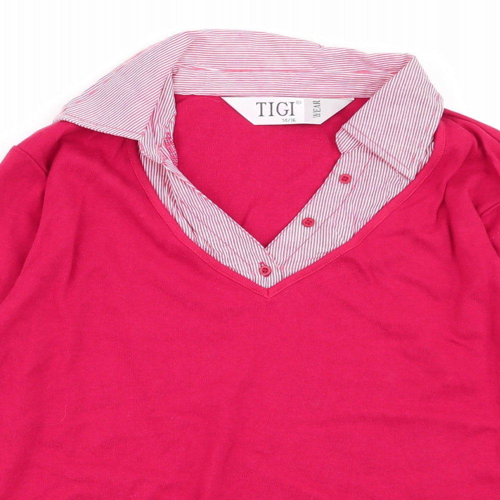 tigi Womens Red   Basic Polo Size 14