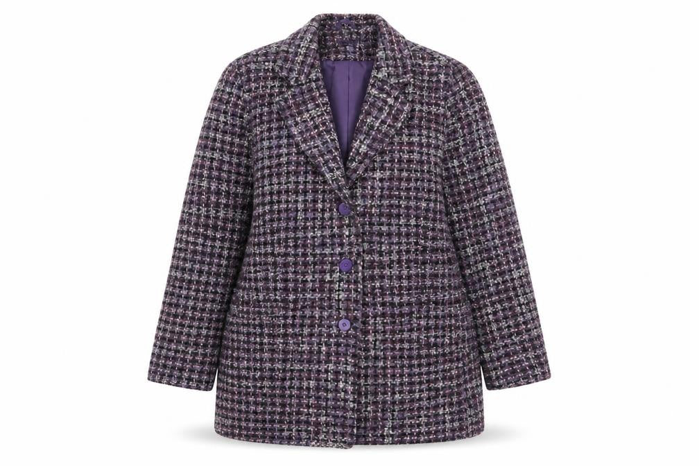 Damart Womens Multicoloured Geometric  Overcoat Coat Size 16