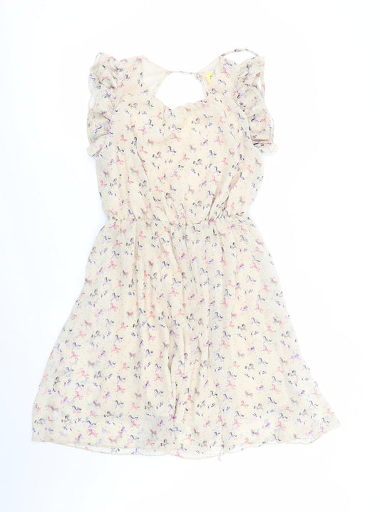 max c Womens Beige Animal Print  Fit & Flare  Size 8