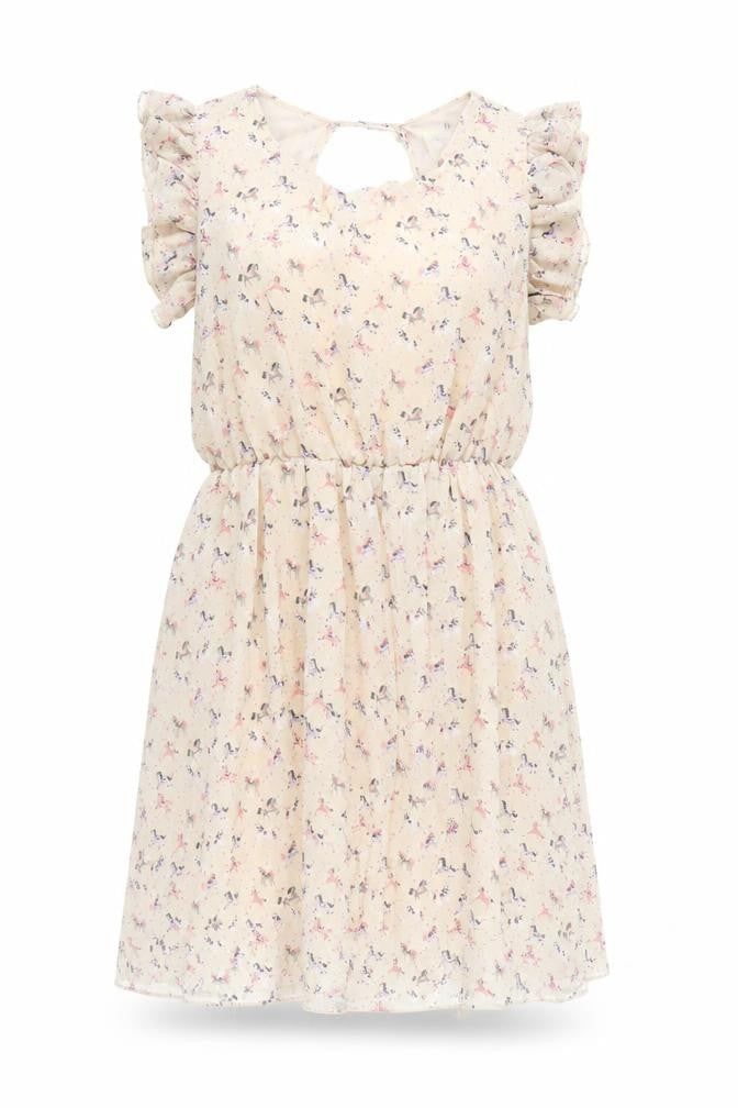 max c Womens Beige Animal Print  Fit & Flare  Size 8