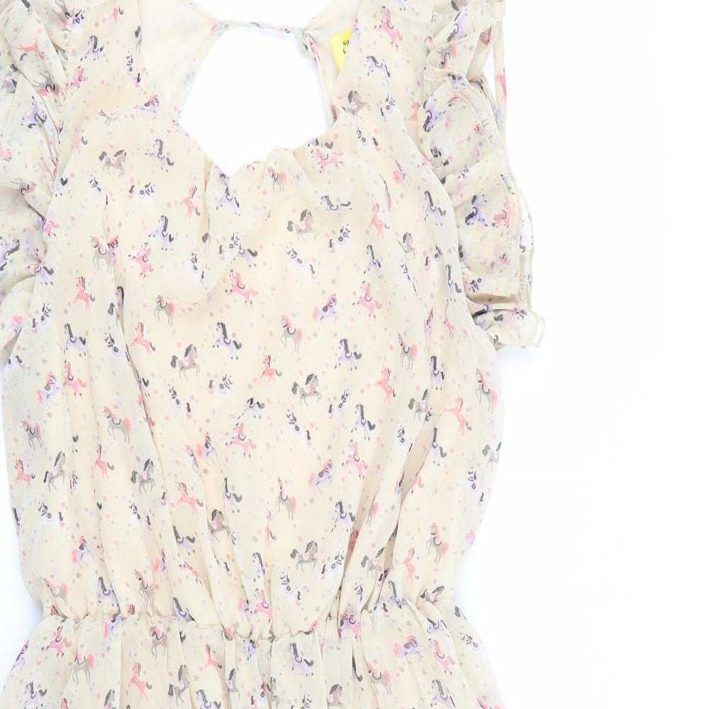 max c Womens Beige Animal Print  Fit & Flare  Size 8