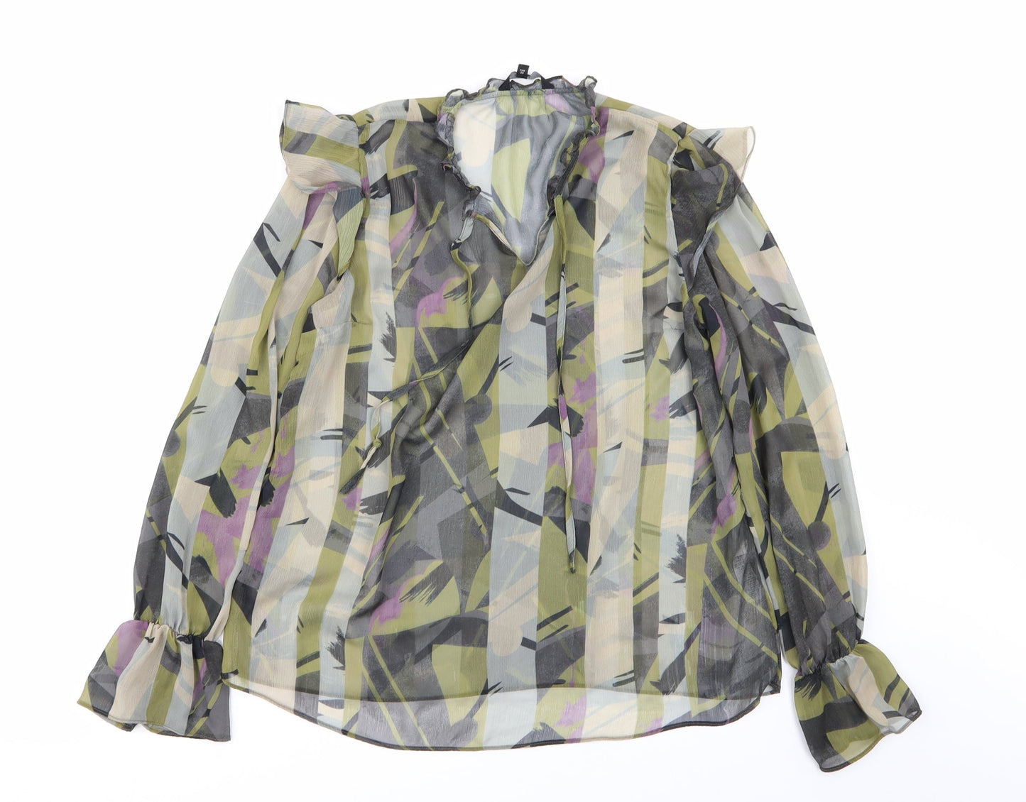 NEXT Womens Multicoloured Geometric  Basic Blouse Size 10