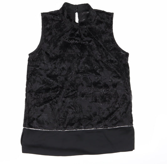 NEXT Womens Black Floral  Basic Blouse Size 10