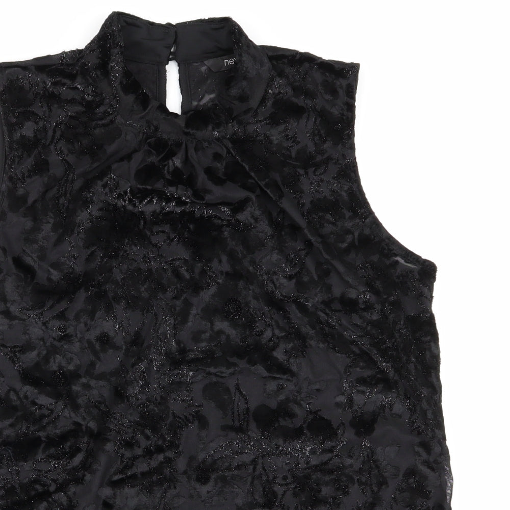 NEXT Womens Black Floral  Basic Blouse Size 10