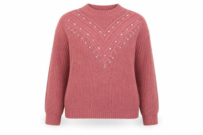 Next Womens Red Geometric  Pullover Jumper Size S