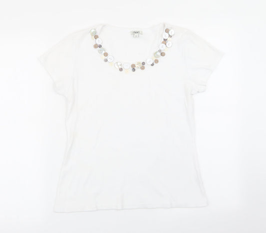 text Womens White   Basic T-Shirt Size S