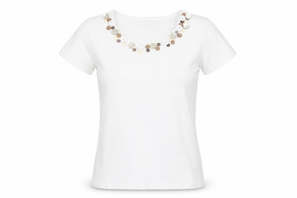 text Womens White   Basic T-Shirt Size S