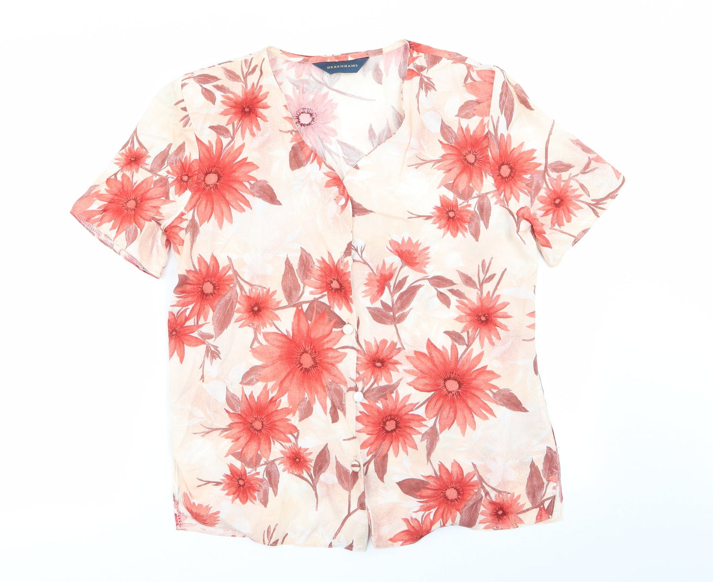 Debenhams Womens Multicoloured Floral  Basic Button-Up Size 10