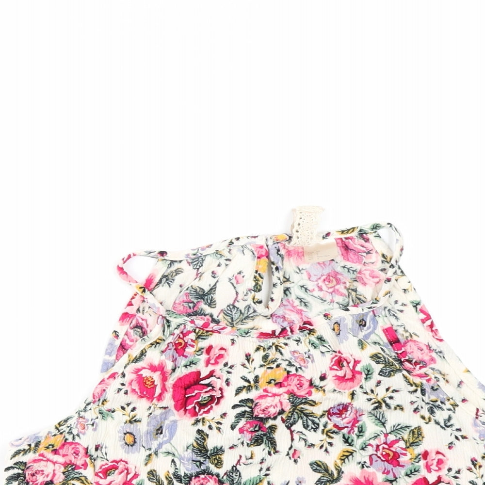 H&M Girls Multicoloured Floral  Basic T-Shirt Size 2 Years