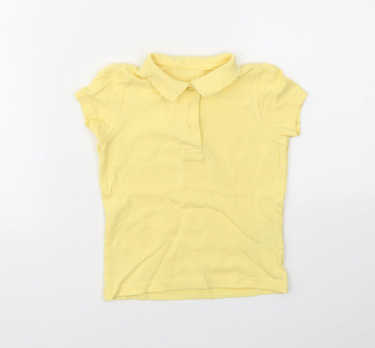 George Girls Yellow   Basic T-Shirt Size 3-4 Years
