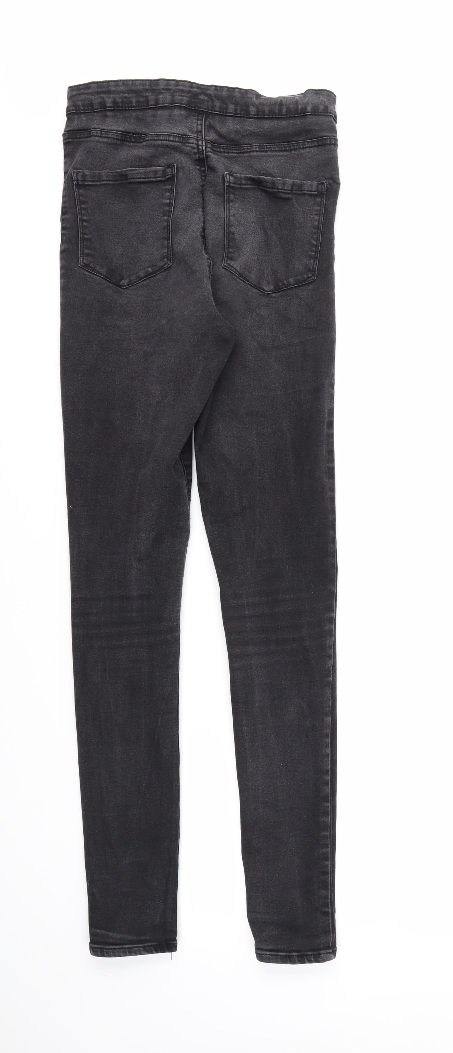 DENIM &CO  Womens Black Houndstooth  Skinny Jeans Size 12 L30 in