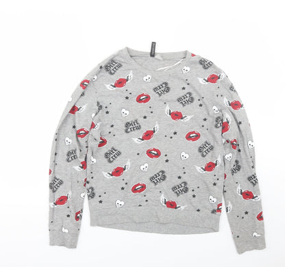 H&M Womens Grey   Pullover Sweatshirt Size S