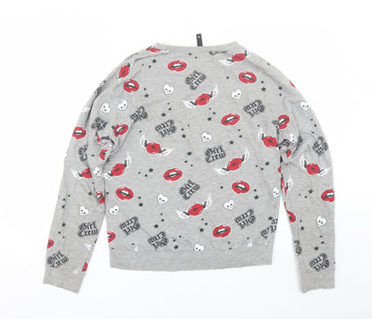 H&M Womens Grey   Pullover Sweatshirt Size S