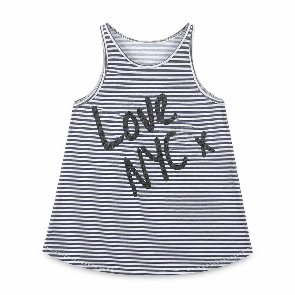 H&M Girls Blue Striped  Basic Tank Size 10-11 Years