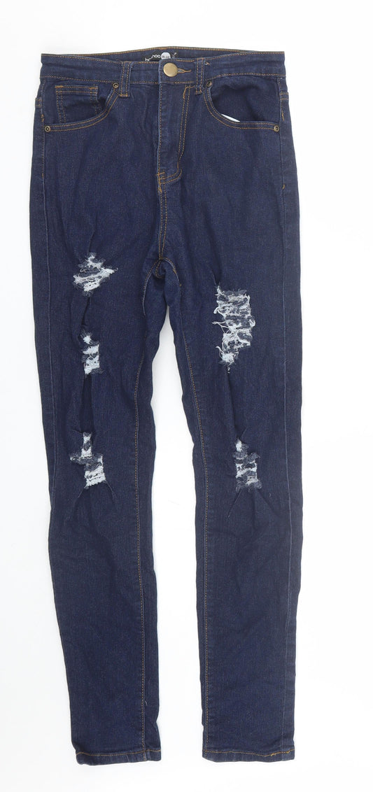 Preloved Boohoo Womens Blue  Denim Skinny Jeans Size 8 L26 in - Front