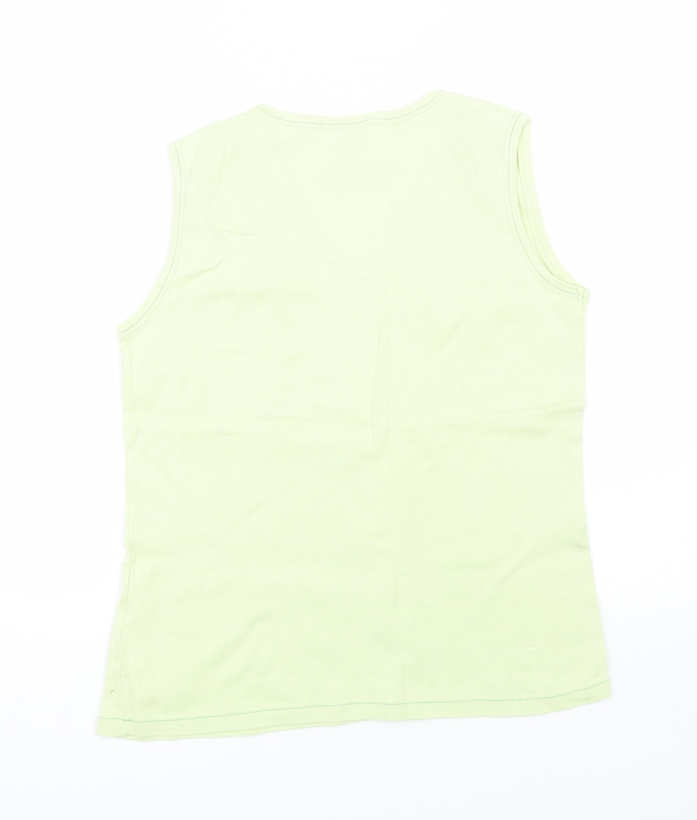 Editions Womens Green Floral  Basic Tank Size M