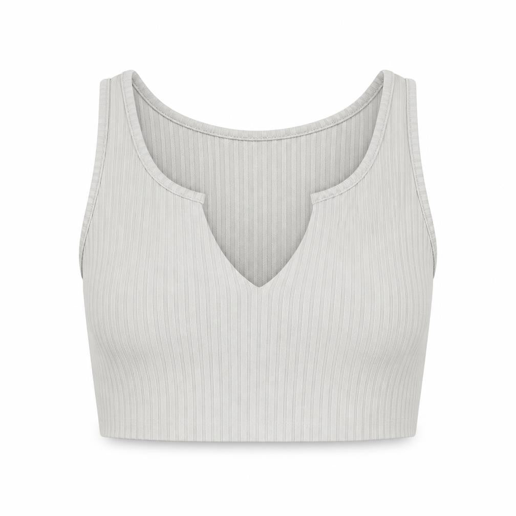 PRETTYLITTLETHING Womens Grey   Cropped Tank Size 6