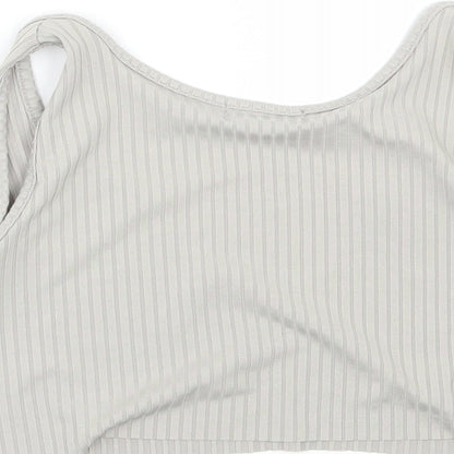 PRETTYLITTLETHING Womens Grey   Cropped Tank Size 6
