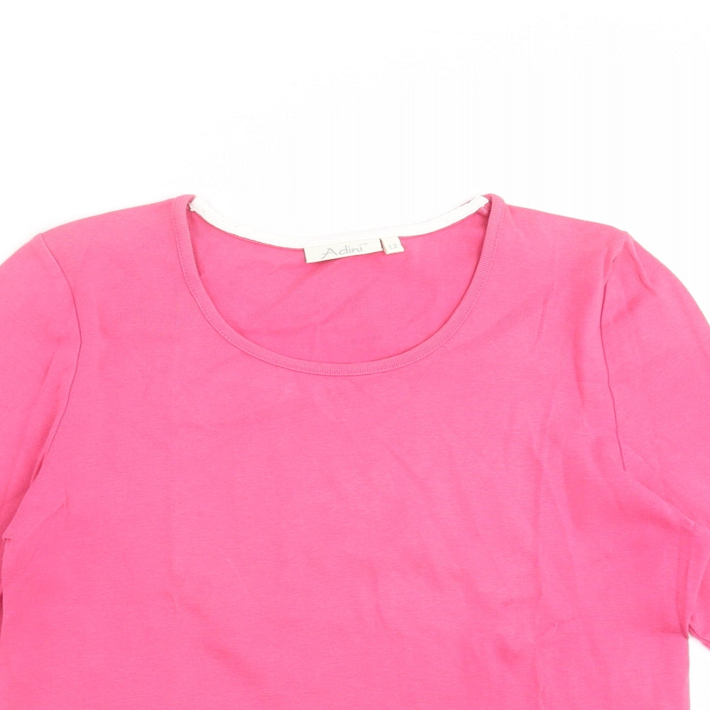 Adini Womens Pink   Basic T-Shirt Size S
