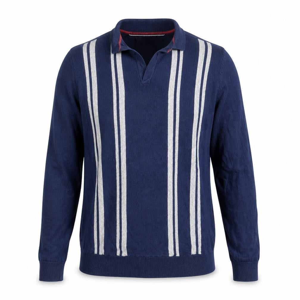 Marks & Spencer Mens Blue Striped Knit Pullover Jumper Size S