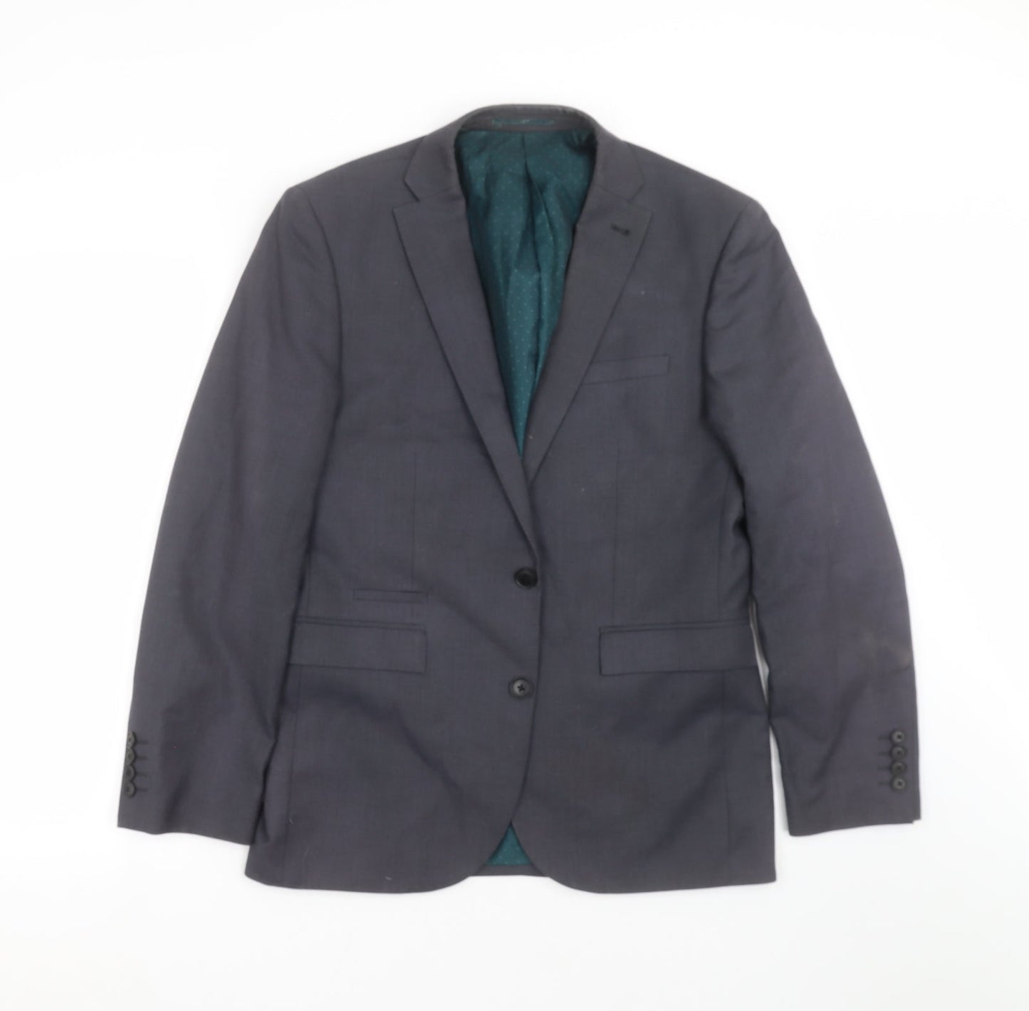 NEXT Mens Grey Striped  Jacket Suit Jacket Size 38  - Tailored fit