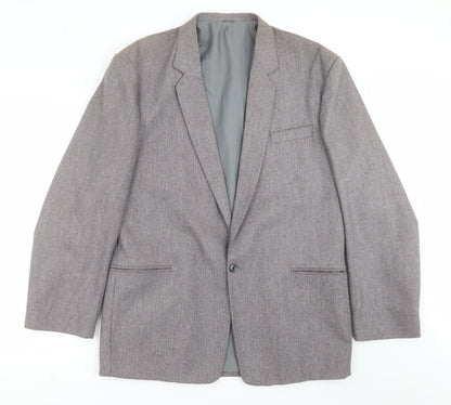 Preworn Mens Purple Striped  Jacket Suit Jacket Size 42