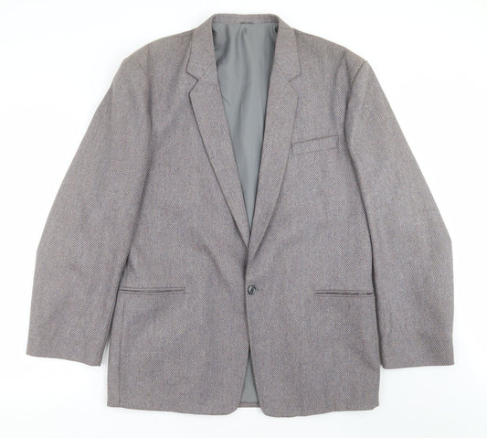Preworn Mens Purple Striped  Jacket Suit Jacket Size 42