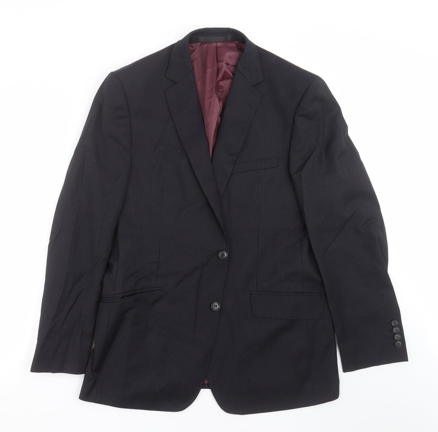 Marks and Spencer Mens Black Striped  Jacket Suit Jacket Size 42