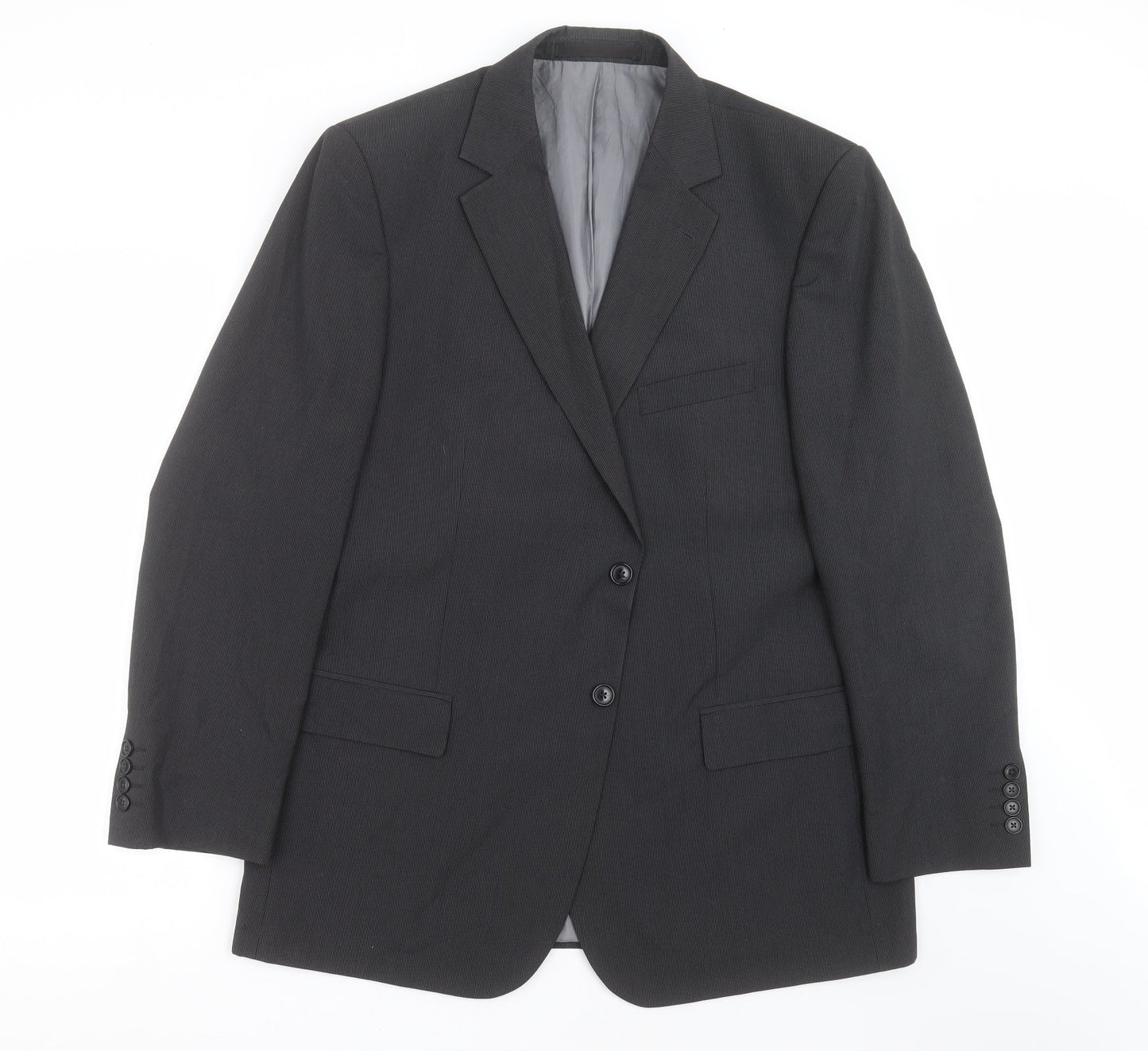 Marks and Spencer Mens Grey Striped  Jacket Suit Jacket Size 44