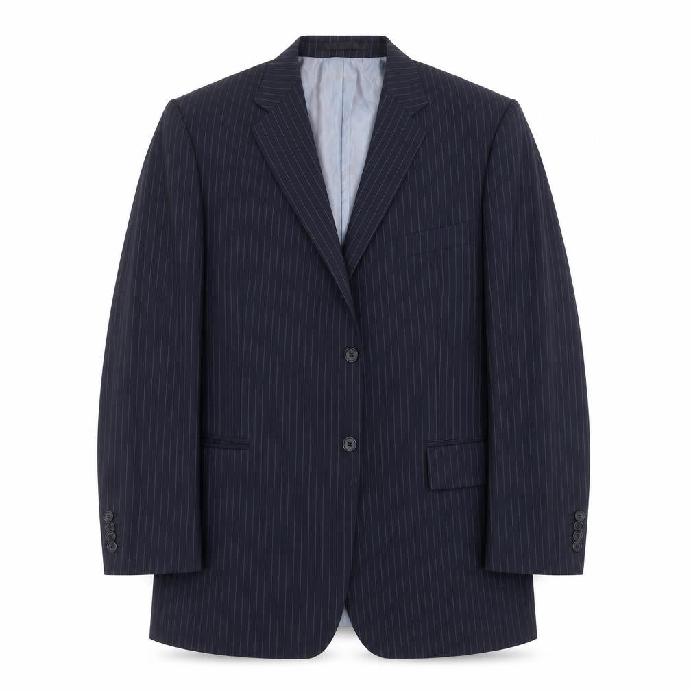 Marks & Spencer Mens Blue Striped  Jacket Suit Jacket Size 46