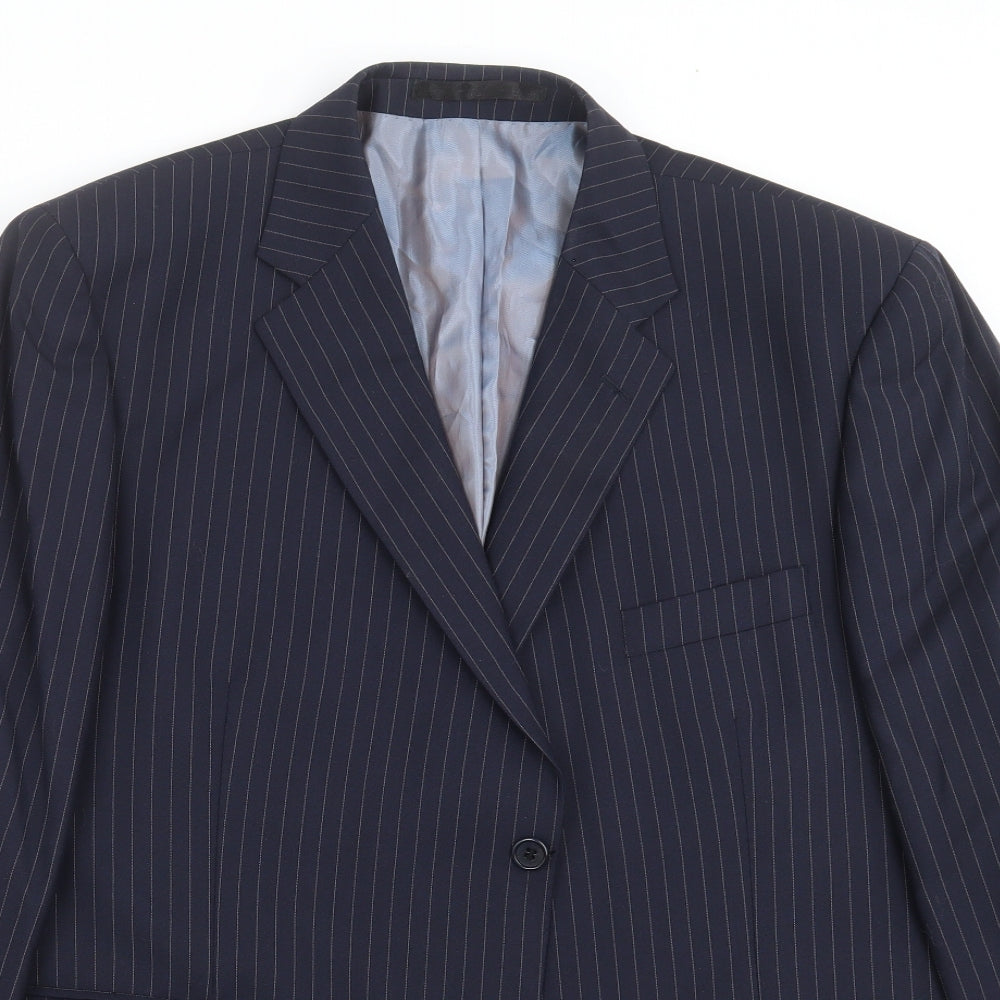 Marks and Spencer Mens Blue Striped  Jacket Suit Jacket Size 46