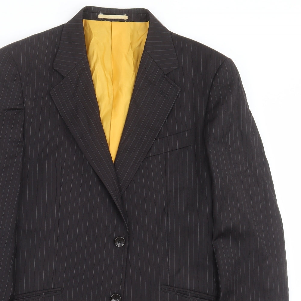 The duffer Mens Black Striped  Jacket Suit Jacket Size 40
